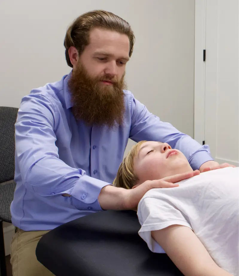 Dr. Fisher treating a patient