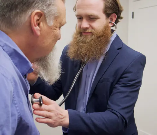 Man being treated by an osteopathic doctor